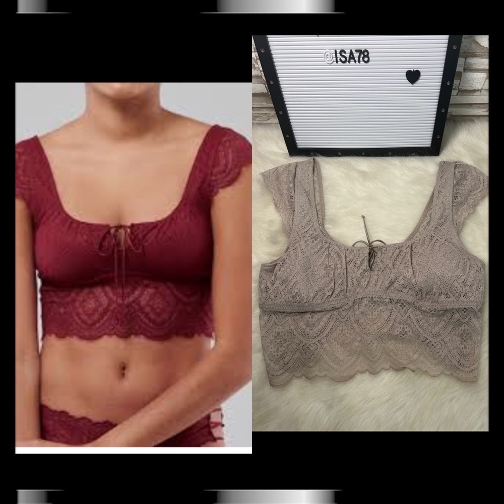 Gilly Hicks HOLLISTER Lace Cap-Sleeve Longline Bralette